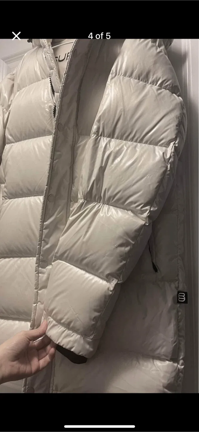 Aritzia Super Puff Mid-Length Down Jacket - Hi-Gloss White image indicator(4)