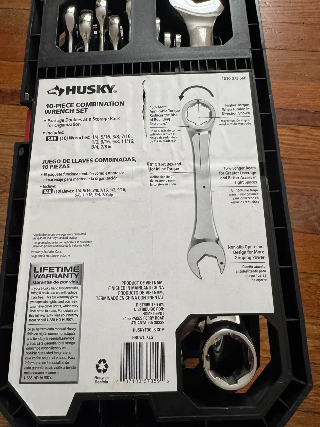 Husky 10-Piece Combination Wrench Set image indicator(2)