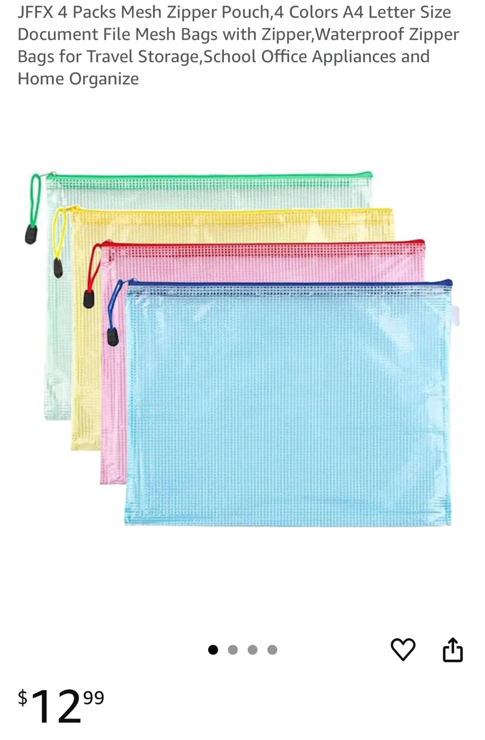 Pack Mesh Zipper Pouches (10)