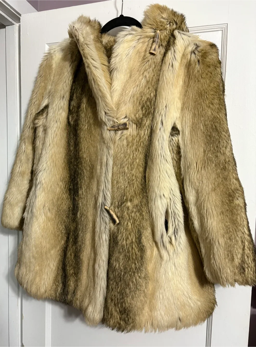 Vintage Tissavel of France Hooded Faux Fur Coat