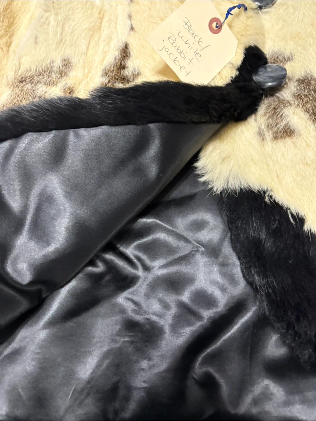 Vintage D. Kindy & Sons Rabbit Fur Jacket - Black/White - photo 5