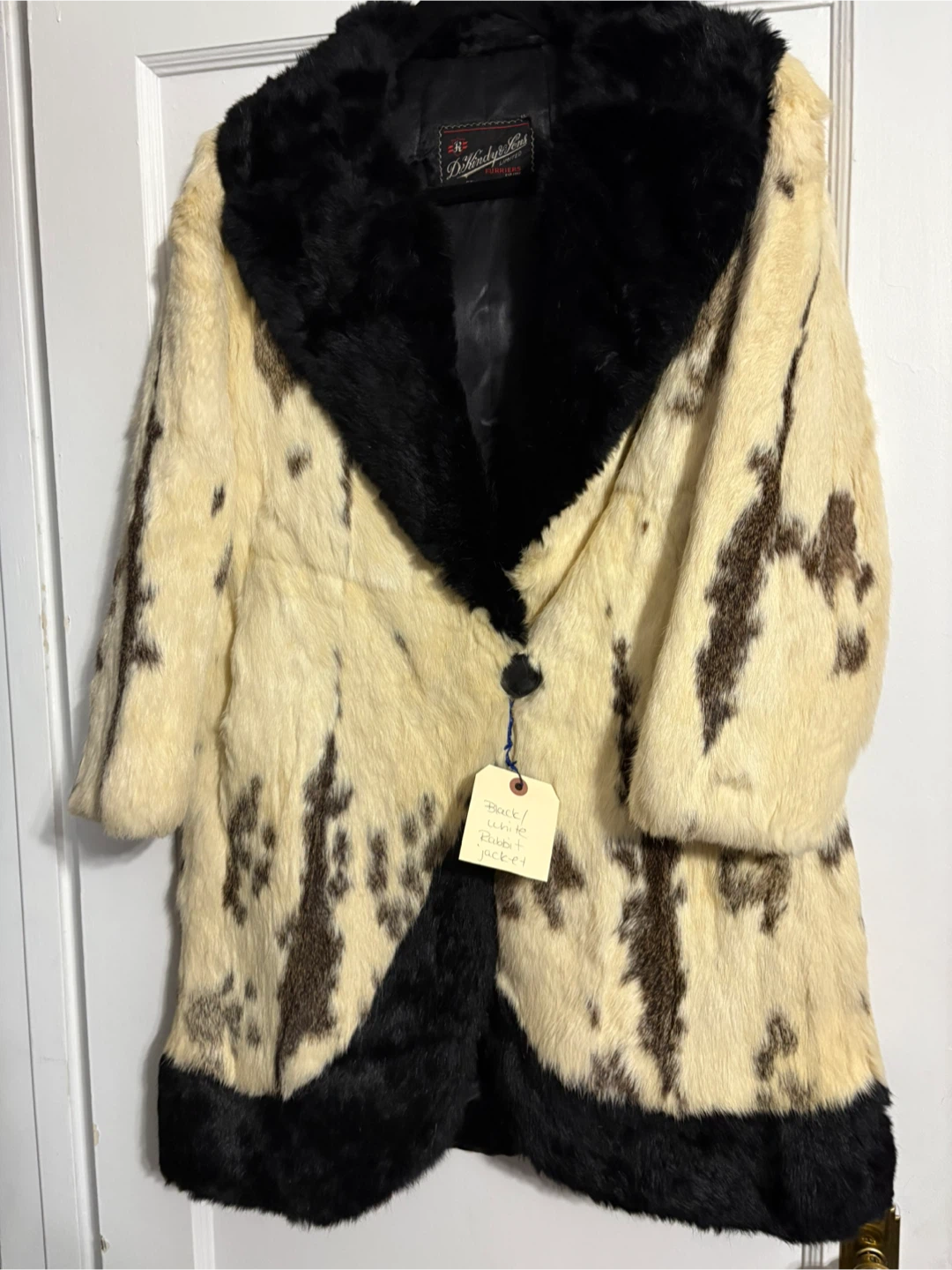 Vintage D. Kindy & Sons Rabbit Fur Jacket - Black/White