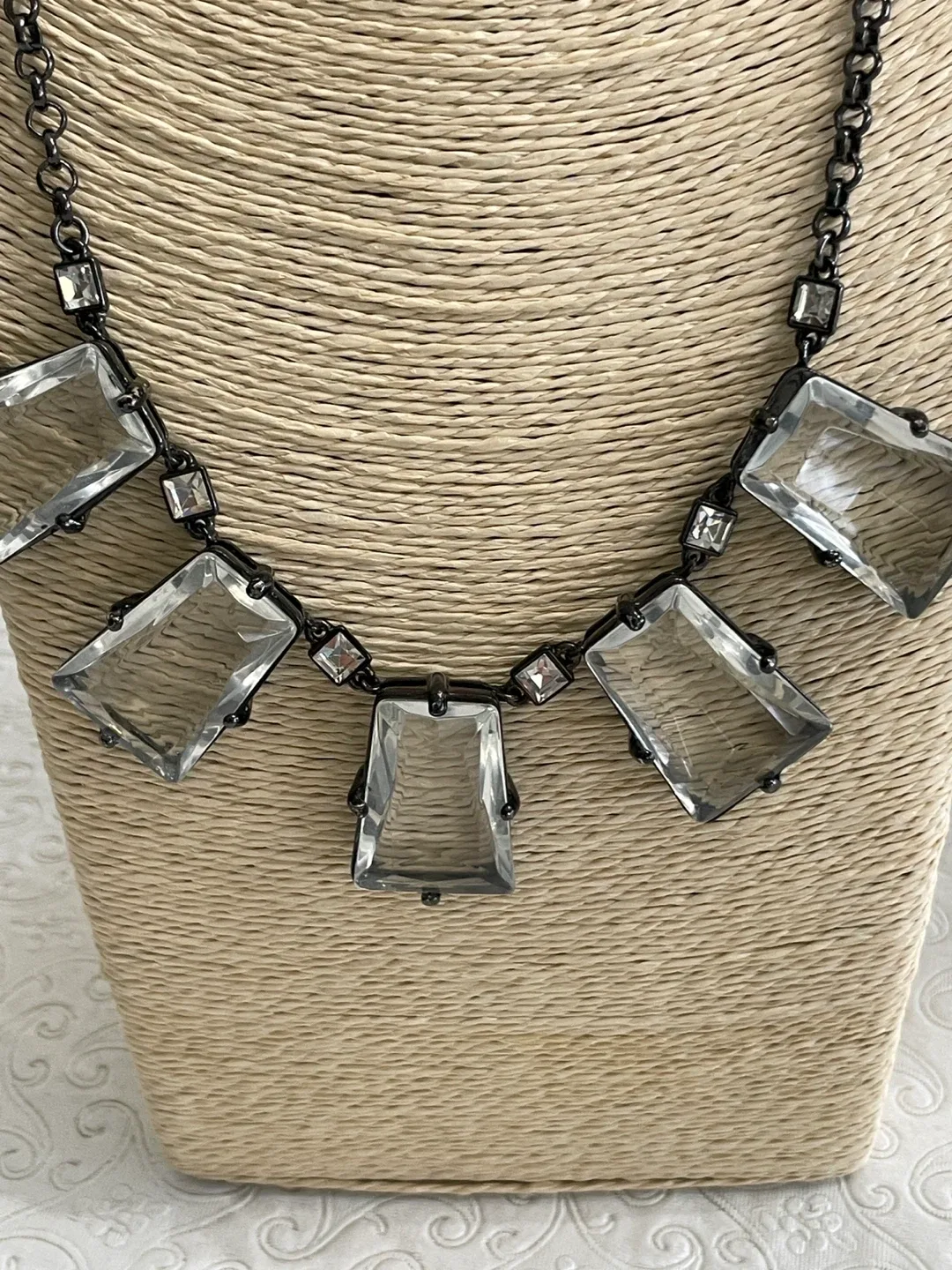 Coldwater Creek Clear Stone Statement Necklace image indicator(2)