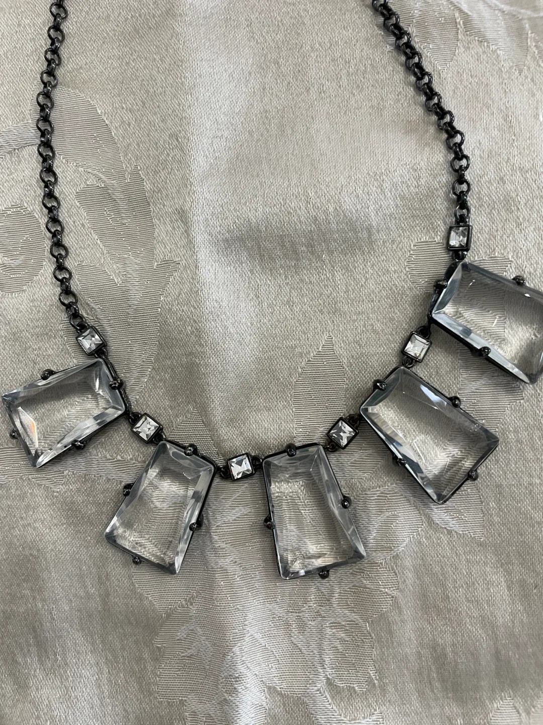 Coldwater Creek Clear Stone Statement Necklace image indicator(4)