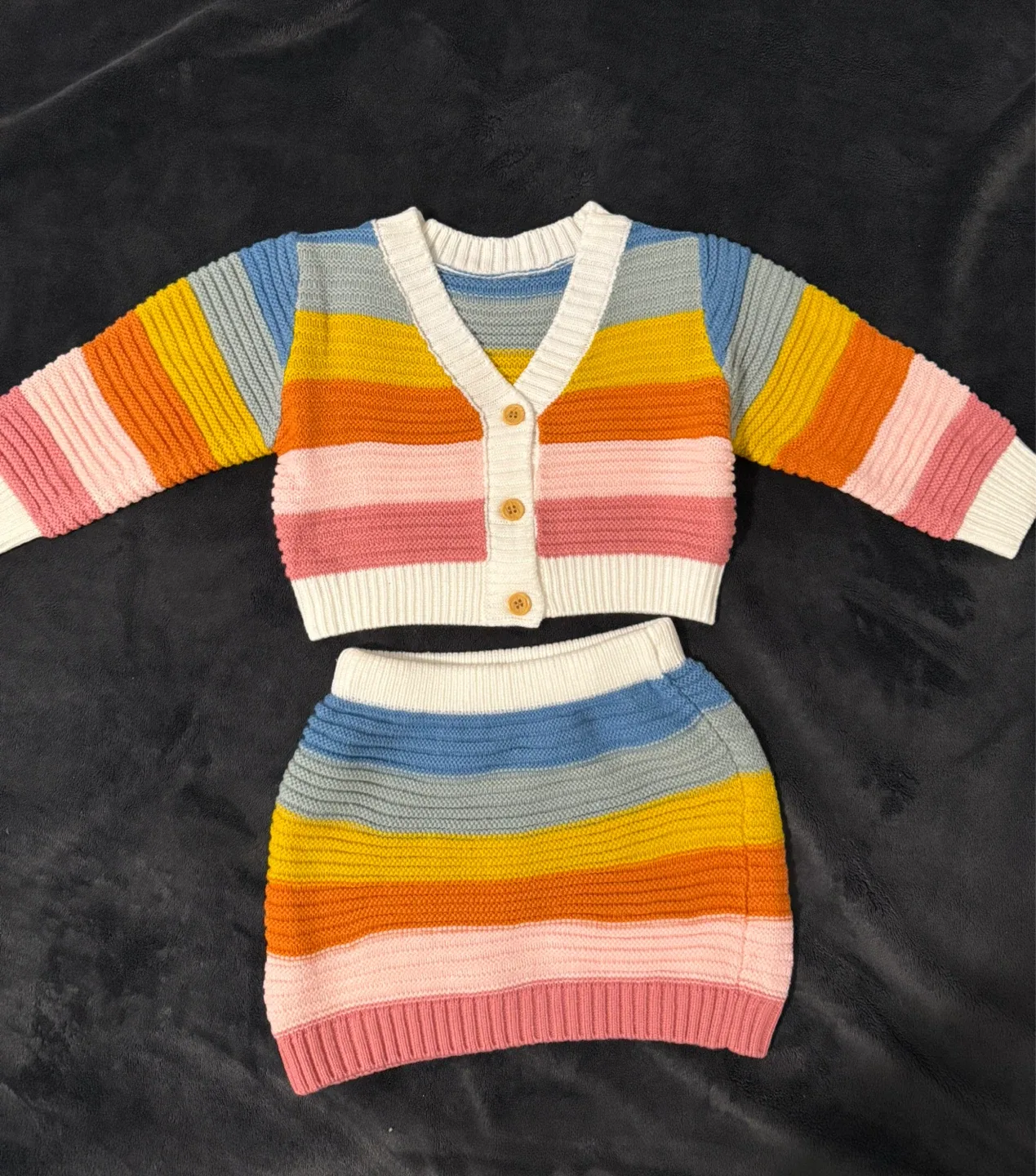 Striped Knit Baby Outfit 2-3