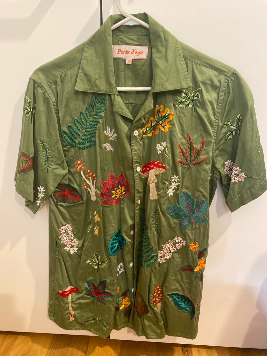 Perte D'ego Green Embroidered Shirt - XS