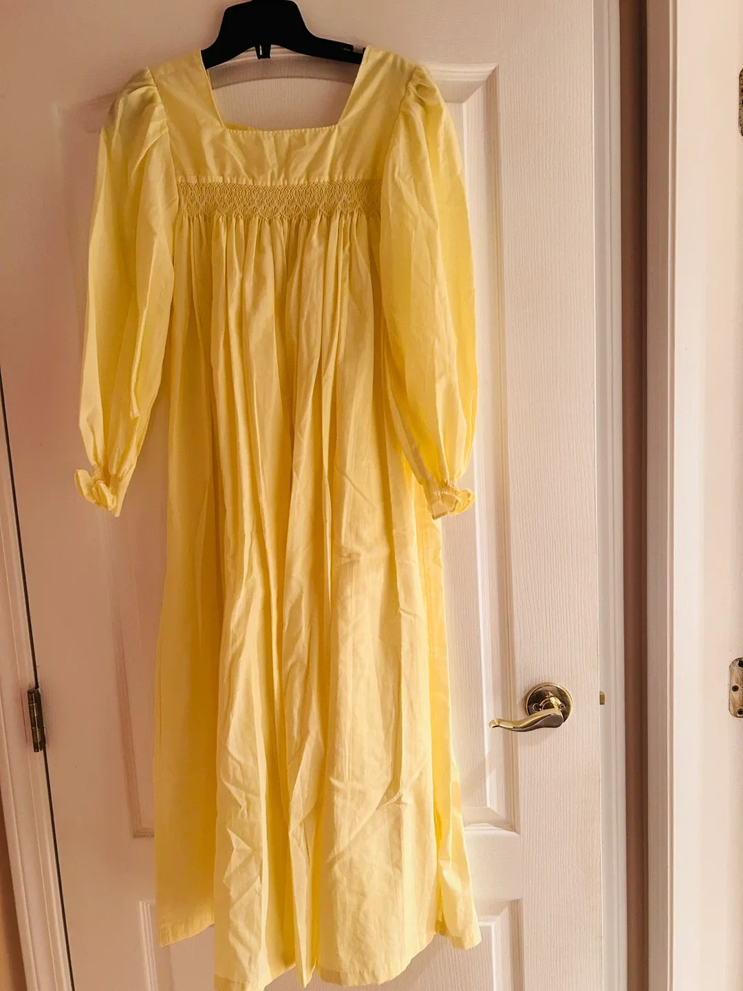 Brand new smocked cotton long nightgown