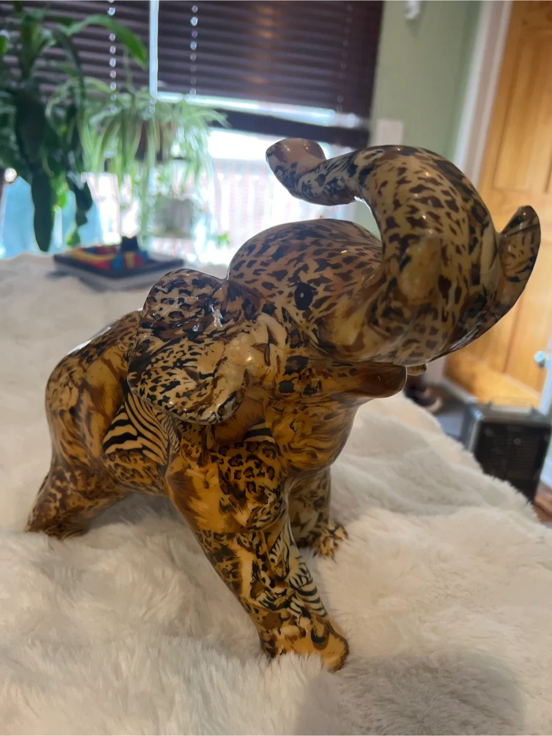 Elephant Figurine - Animal Print Decor thumbnail