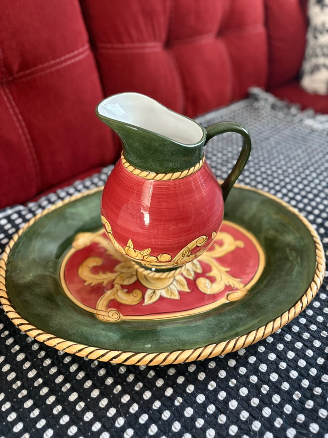 Vintage American Atelier Pitcher & Platter Set