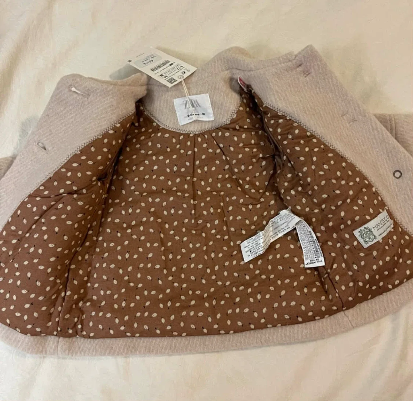 NWT- Zara Baby Girl Coat, 9-12 Months image indicator(3)