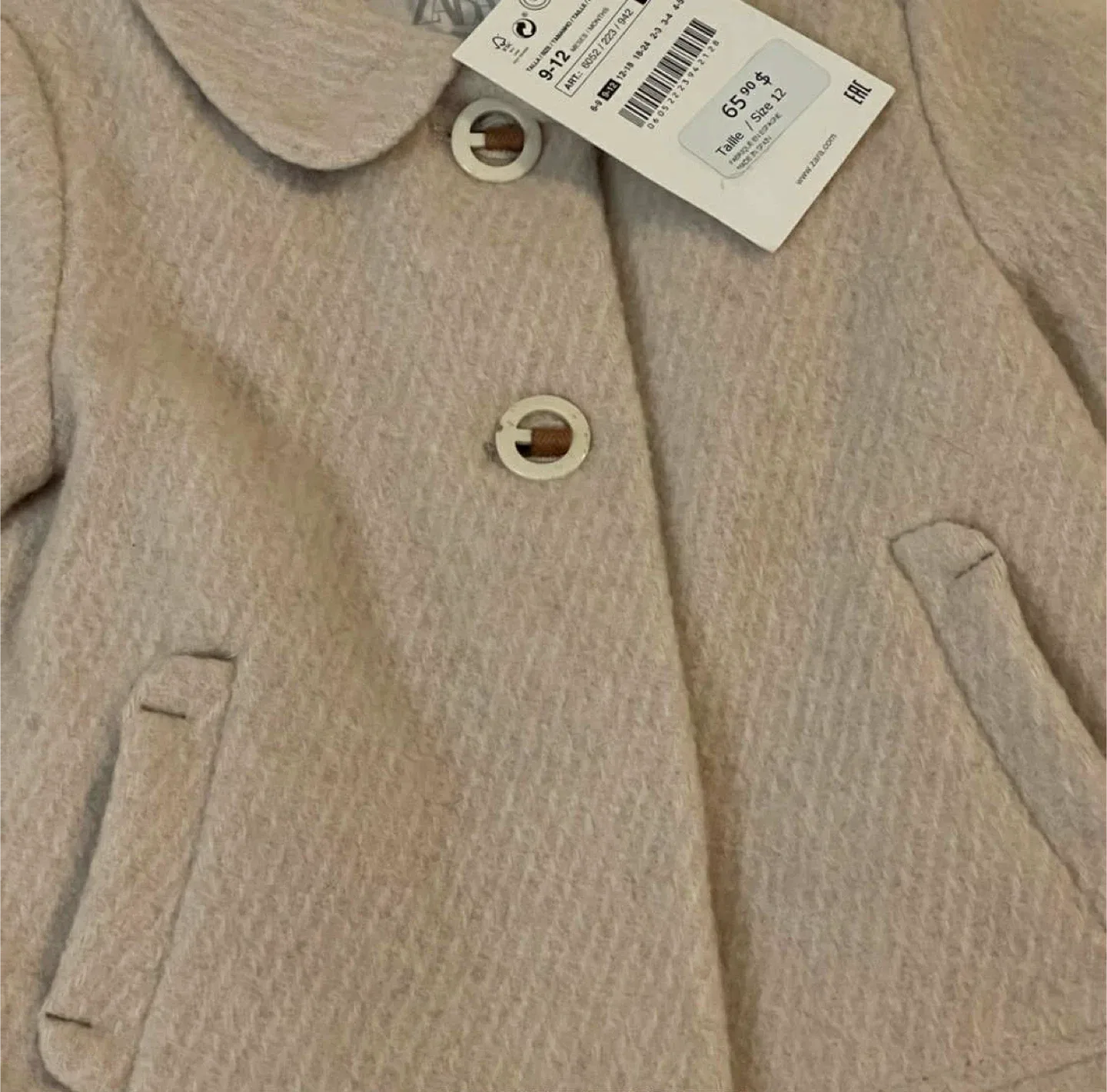 NWT- Zara Baby Girl Coat, 9-12 Months image indicator(6)