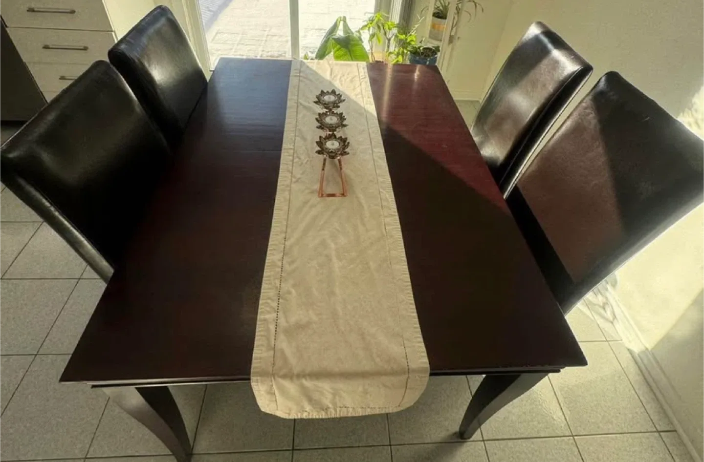 Dining Table with 4 Chairs - Dark Brown / mahogany image indicator(3)