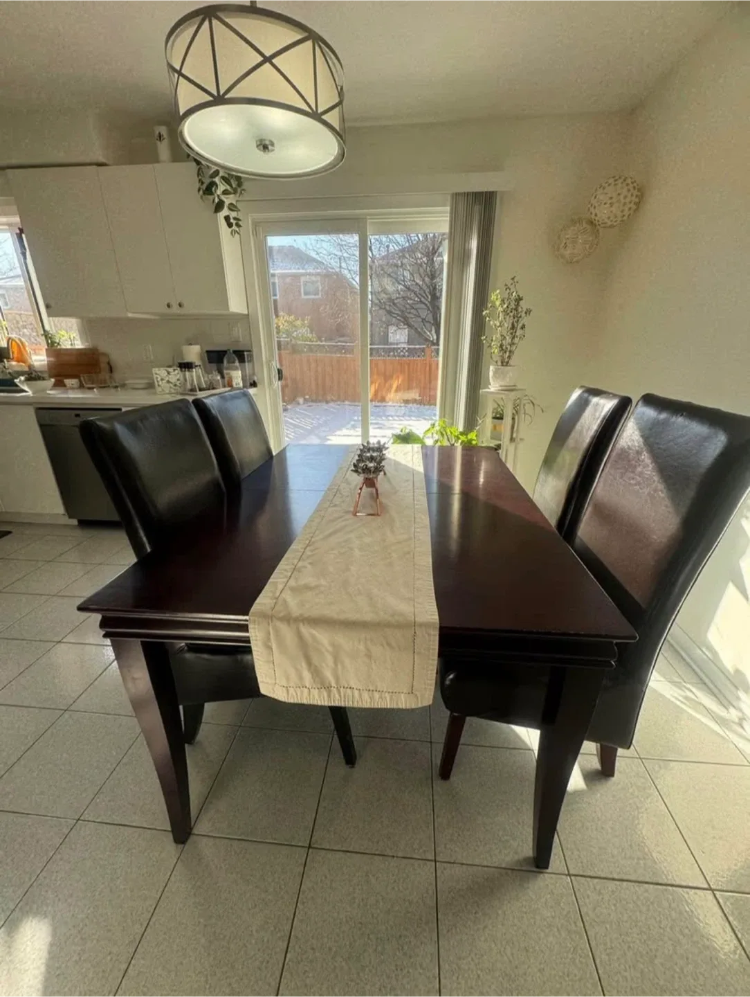 Dining Table with 4 Chairs - Dark Brown / mahogany image indicator(2)