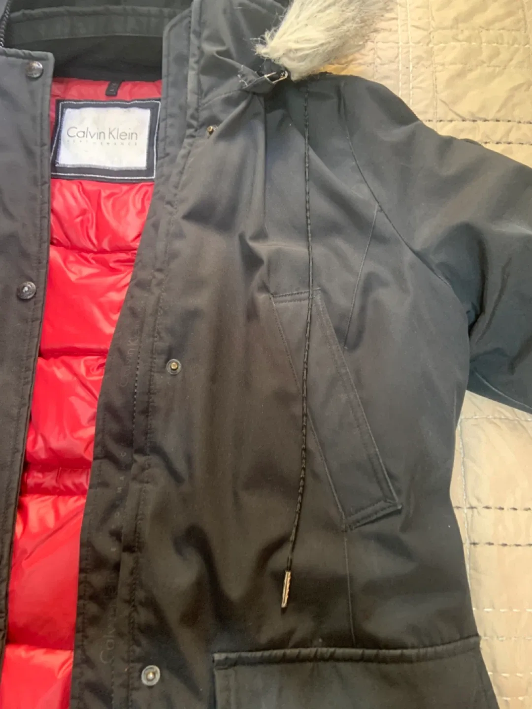 Calvin Klein Black Winter Parka - Size L image indicator(2)
