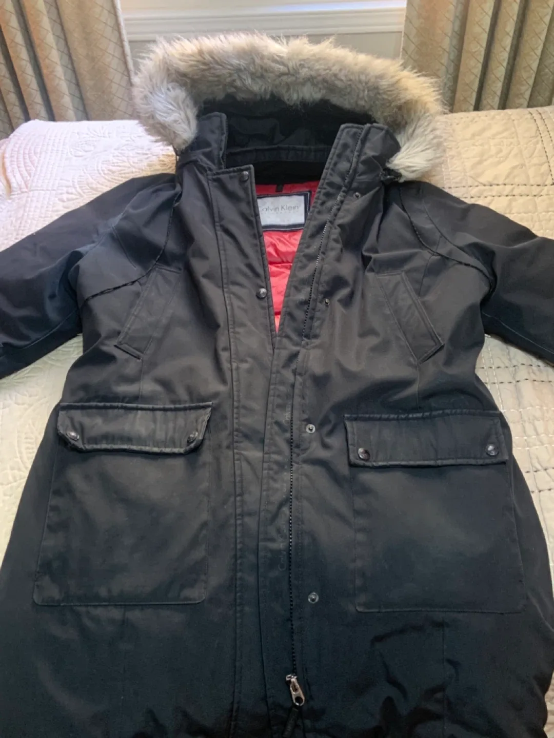 Calvin Klein Black Winter Parka - Size L image indicator(10)
