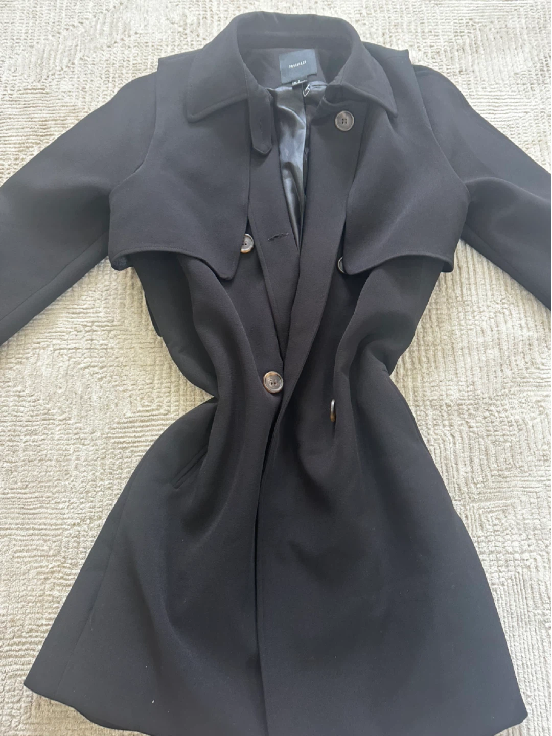 $ FIRM Black Trench Coat