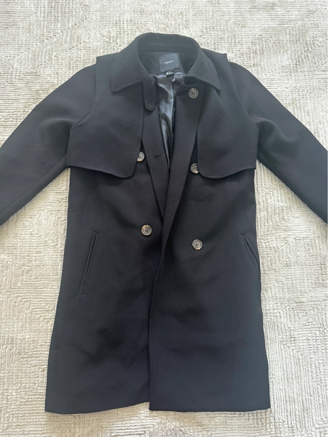 $ FIRM Black Trench Coat - photo 2