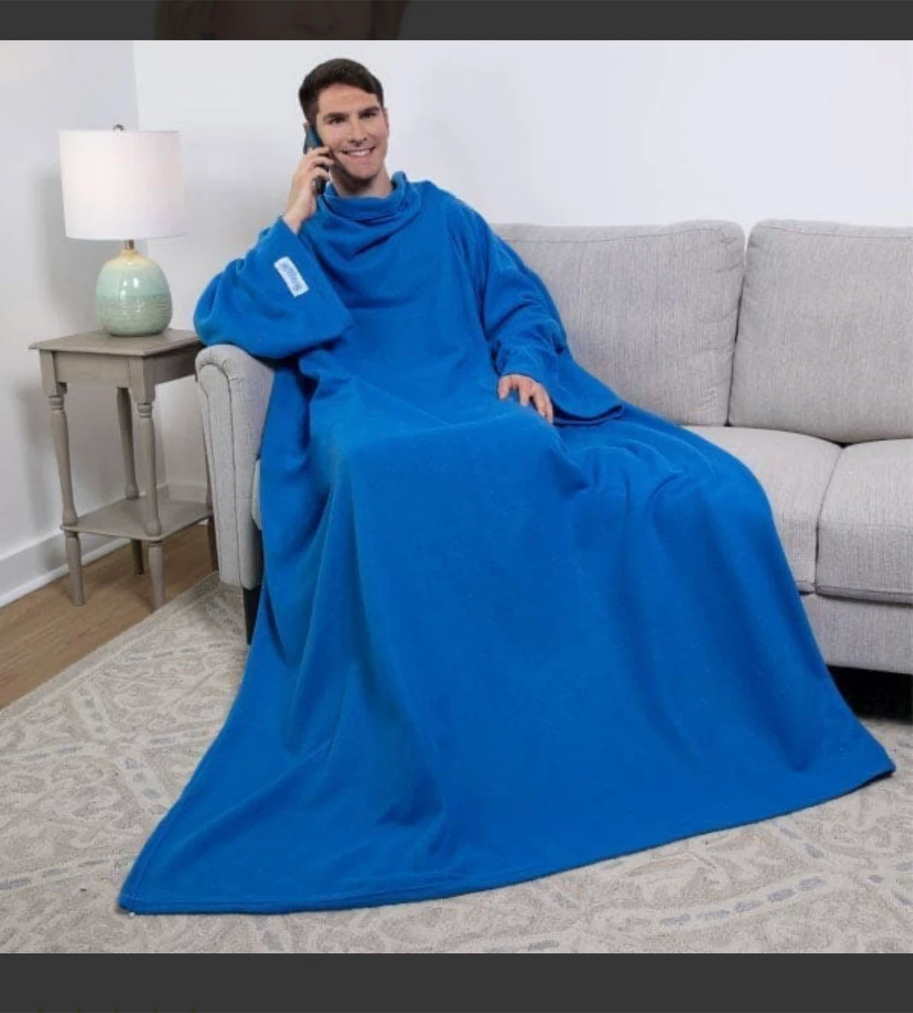 Snuggie Blanket That Has Sleeves - True Blue