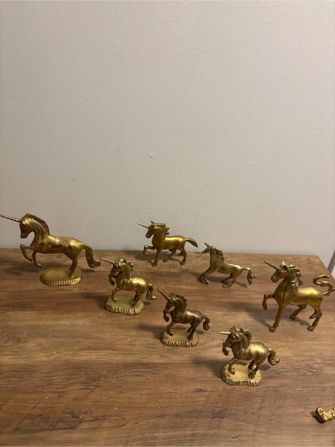 Vintage brass Unicorn Figurines (Set of 7) image indicator(3)