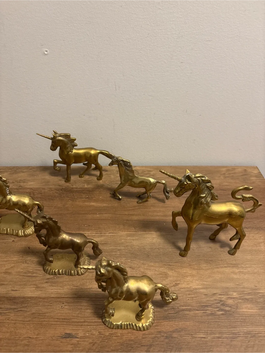 Vintage brass Unicorn Figurines (Set of 7) image indicator(5)