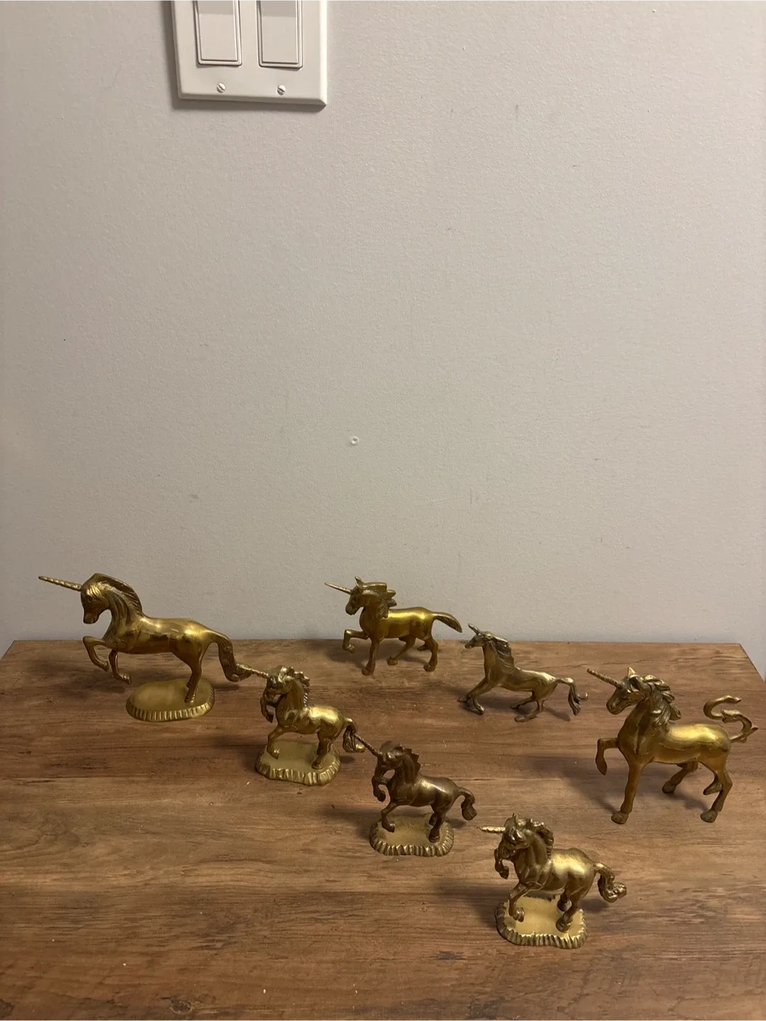 Vintage brass Unicorn Figurines (Set of 7) image indicator(6)