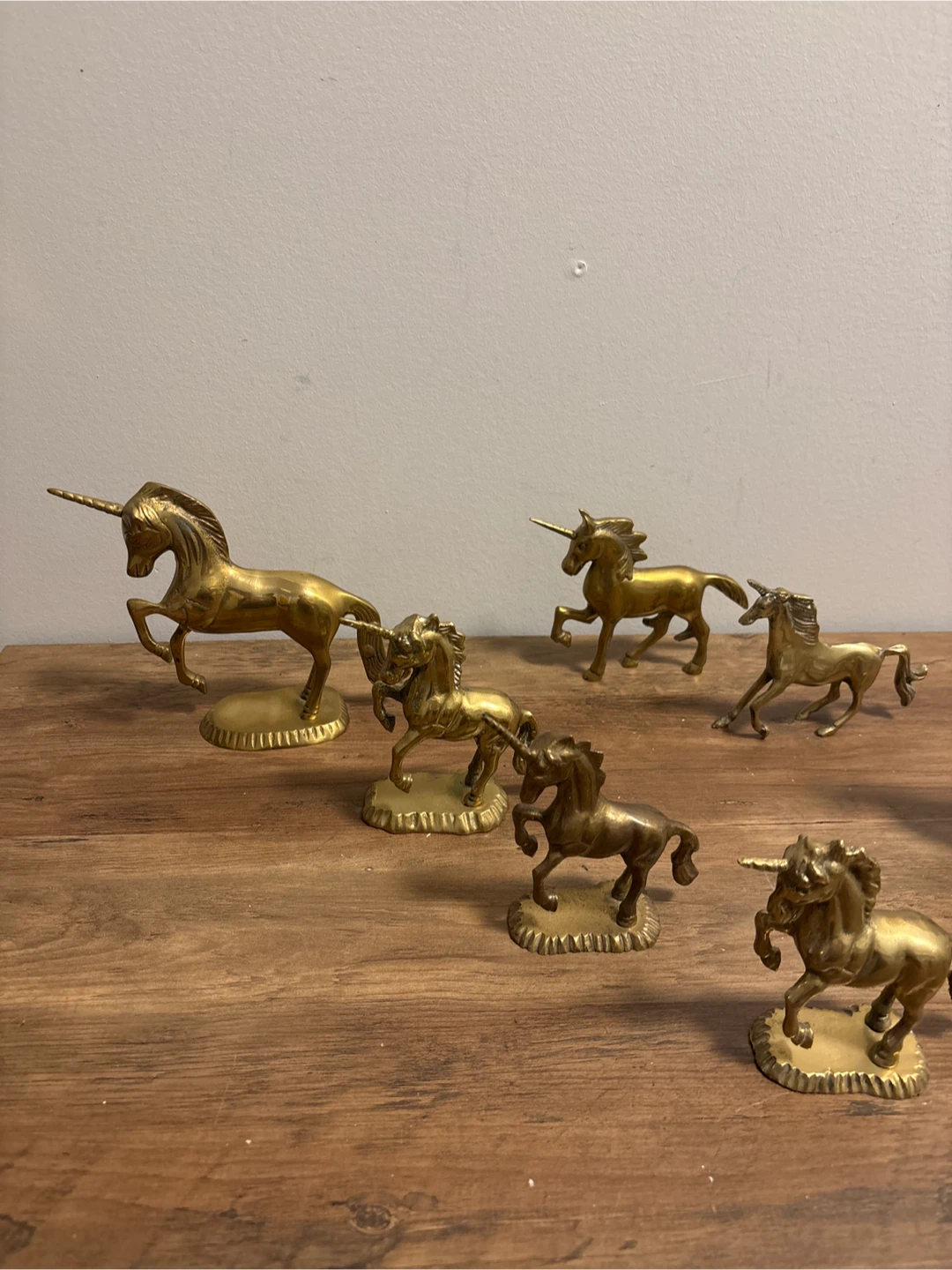 Vintage brass Unicorn Figurines (Set of 7) - photo 2