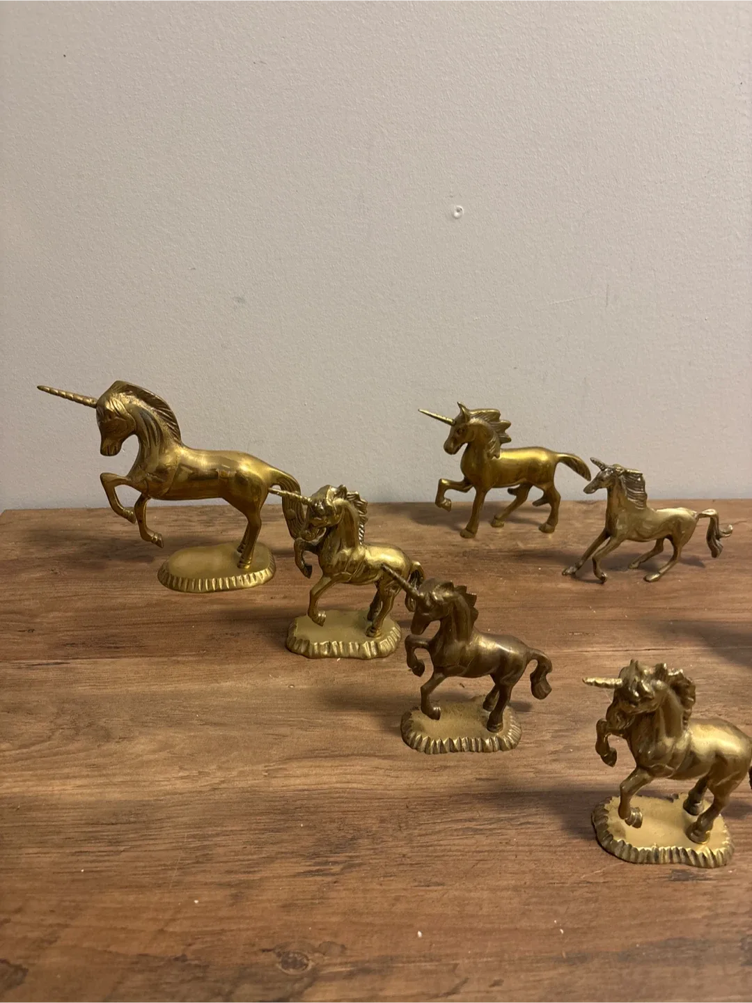 Vintage brass Unicorn Figurines (Set of 7) image indicator(2)
