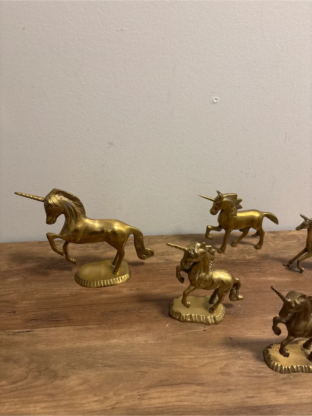 Vintage brass Unicorn Figurines (Set of 7) image indicator(4)