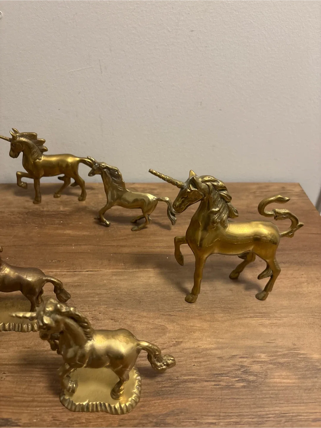 Vintage brass Unicorn Figurines (Set of 7) image indicator(9)