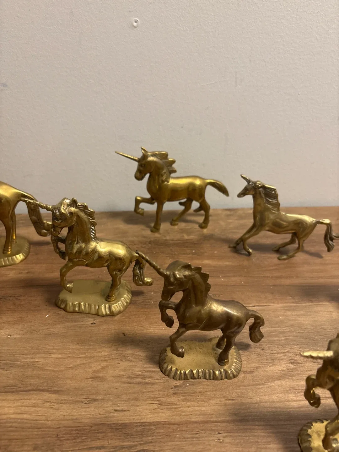 Vintage brass Unicorn Figurines (Set of 7) image indicator(8)