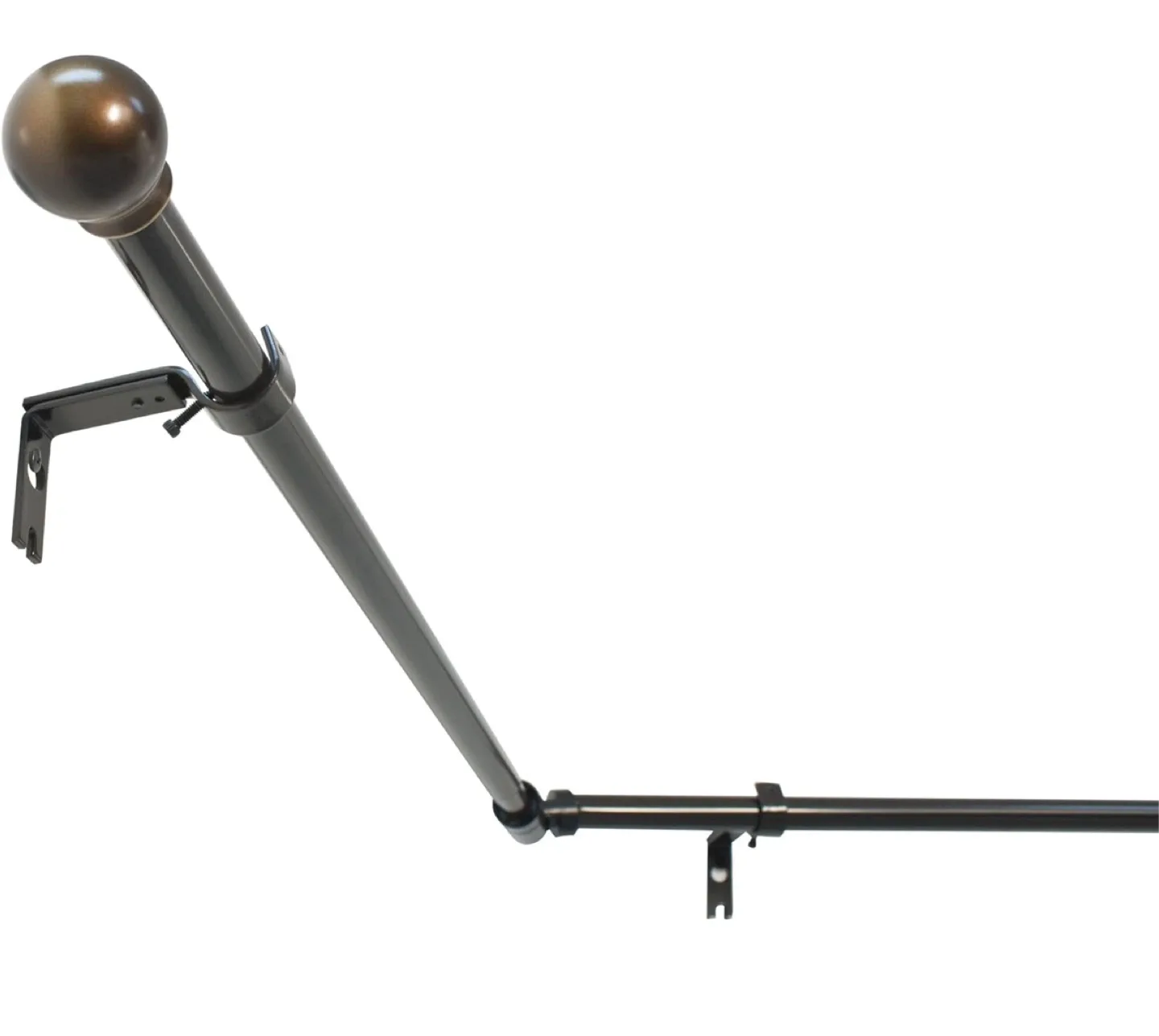 Corner Curtain Rod for L-Shaped or Bay Windows – Bronze image indicator(2)