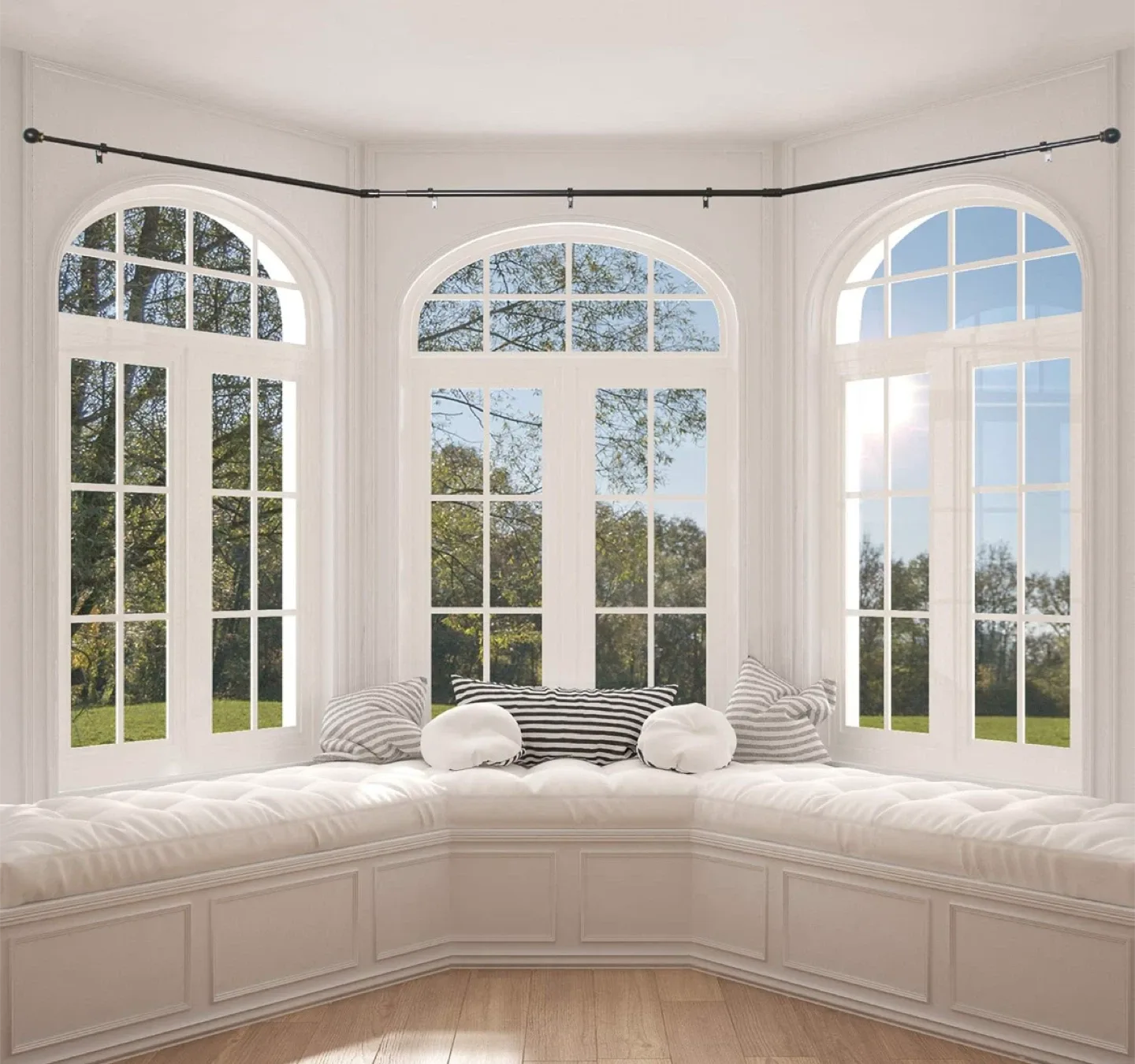 Corner Curtain Rod for L-Shaped or Bay Windows – Bronze image indicator(5)