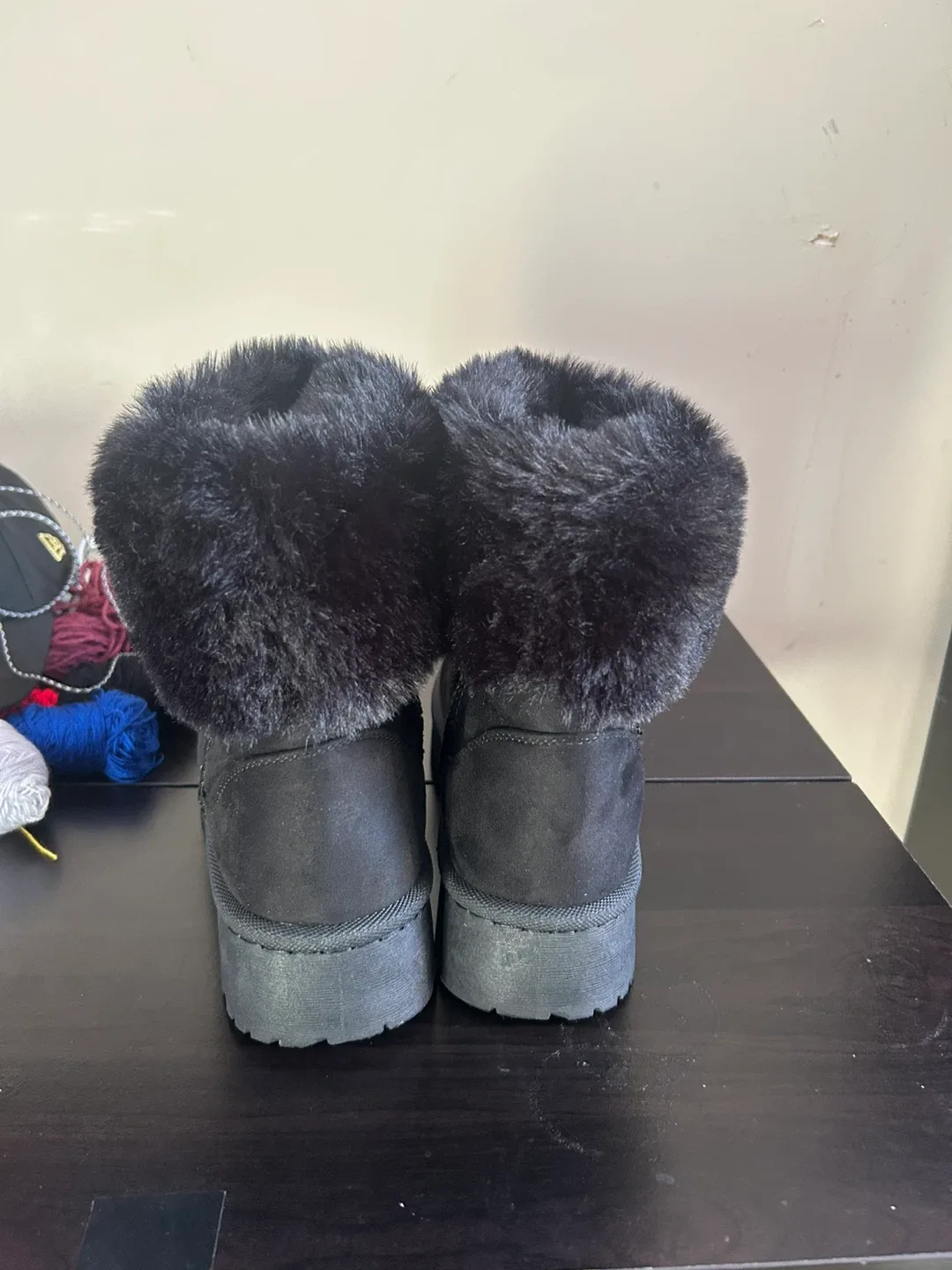 UGG Black Faux Fur Boots image indicator(3)