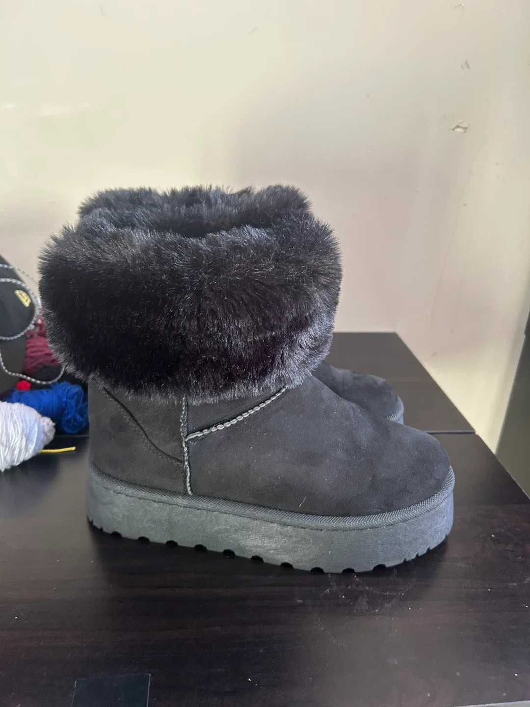 UGG Black Faux Fur Boots image indicator(2)