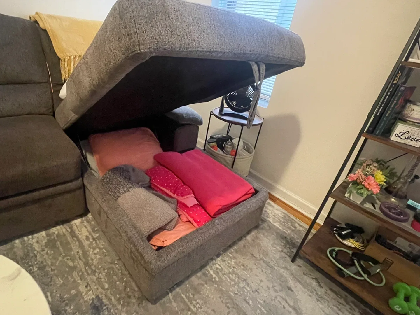 Gray Sectional Sofa with Built in Storage image indicator(5)