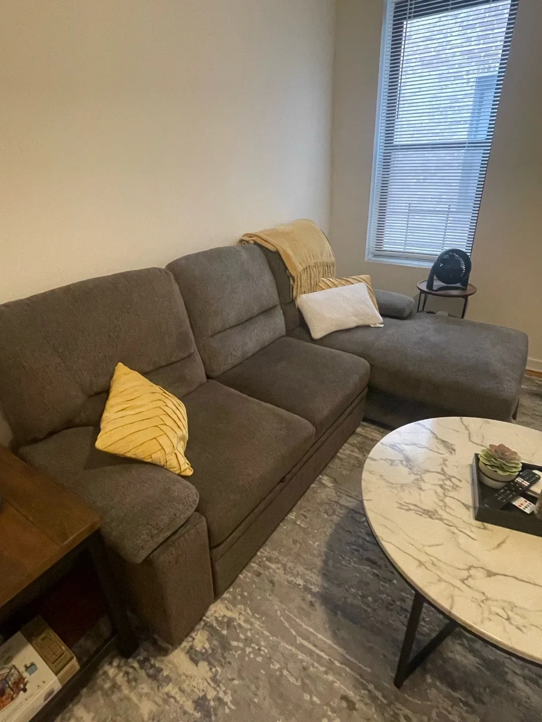 Gray Sectional Sofa with Built in Storage image indicator(3)