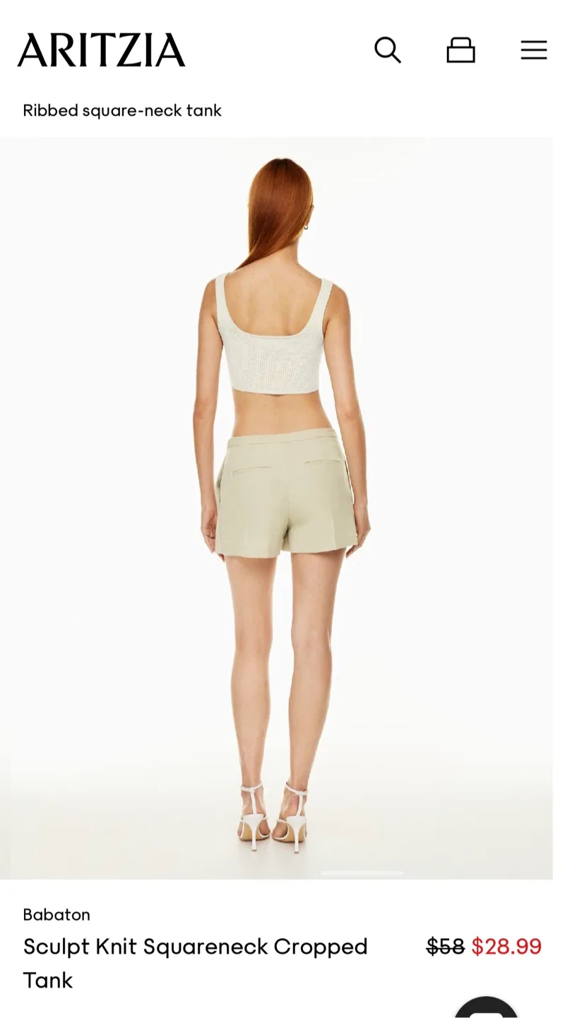 Babaton Aritzia Sculpt Knit Cropped Tank - XS image indicator(6)