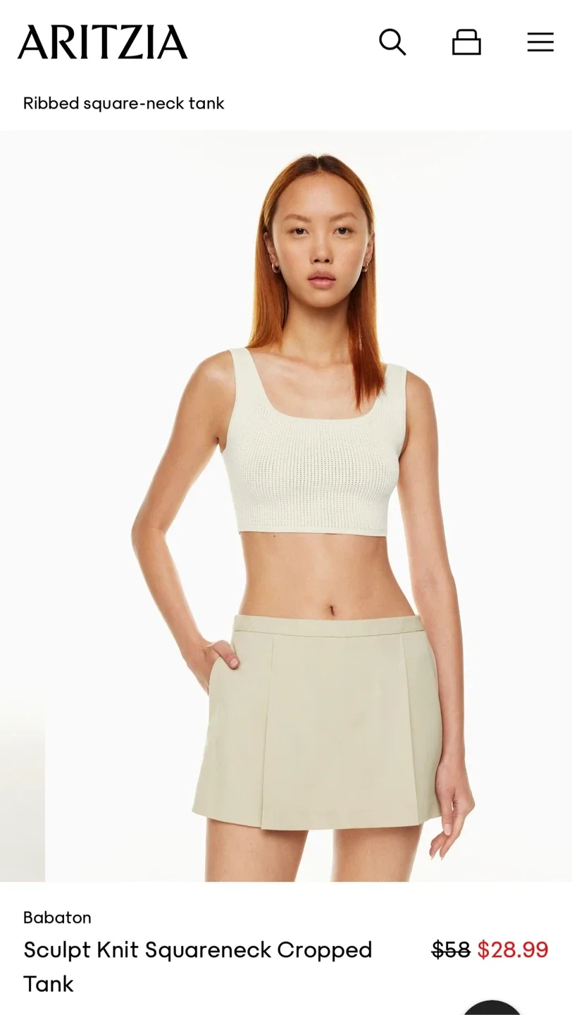 Babaton Aritzia Sculpt Knit Cropped Tank - XS image indicator(5)