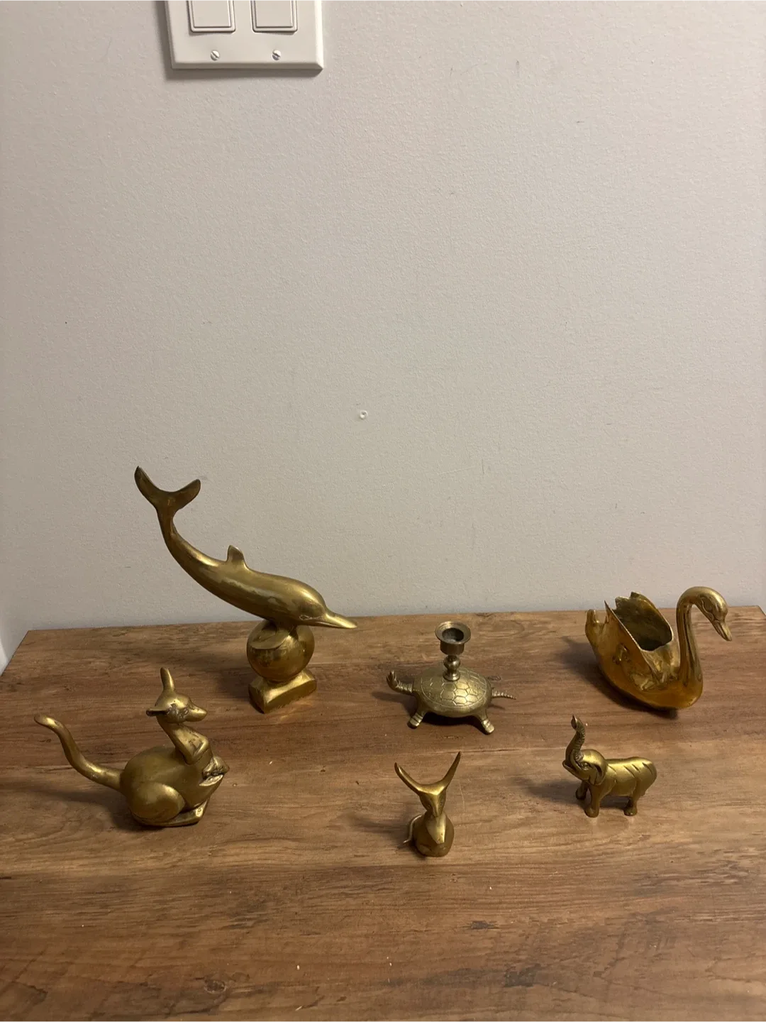 Vintage Brass Animal Figurines - Set of 6 image indicator(3)