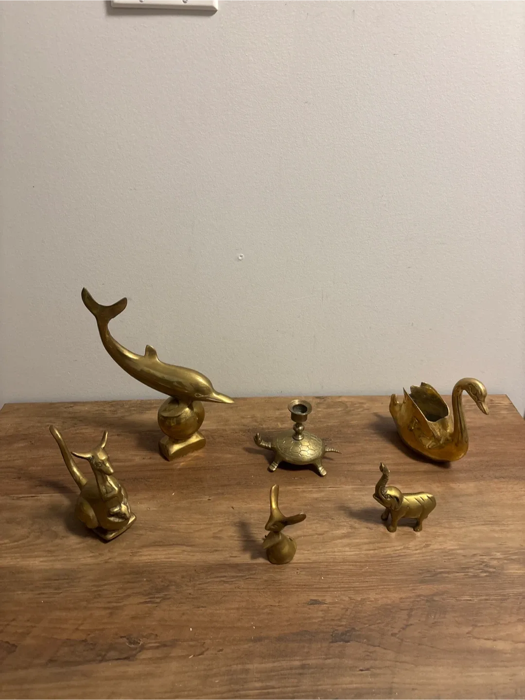 Vintage Brass Animal Figurines - Set of 6 image indicator(6)