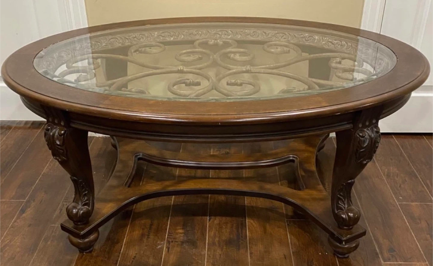 Round Glass Top Coffee Table and 2 sides - photo 4