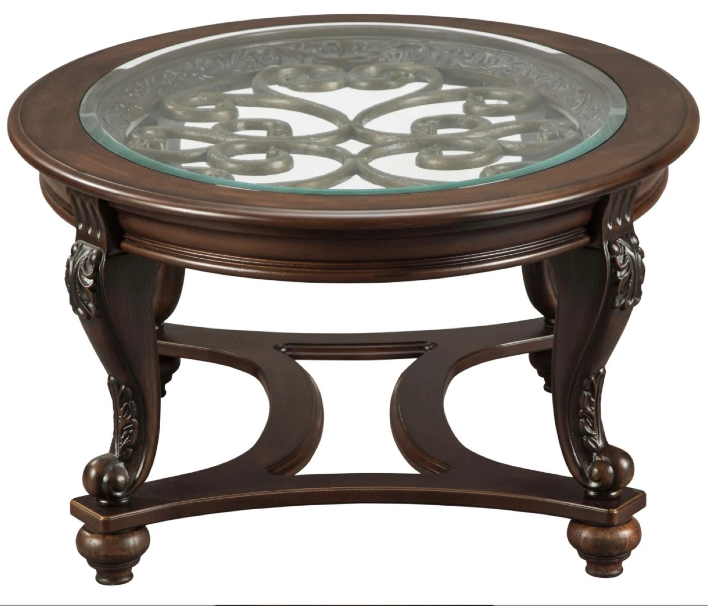 Round Glass Top Coffee Table and 2 sides - photo 3