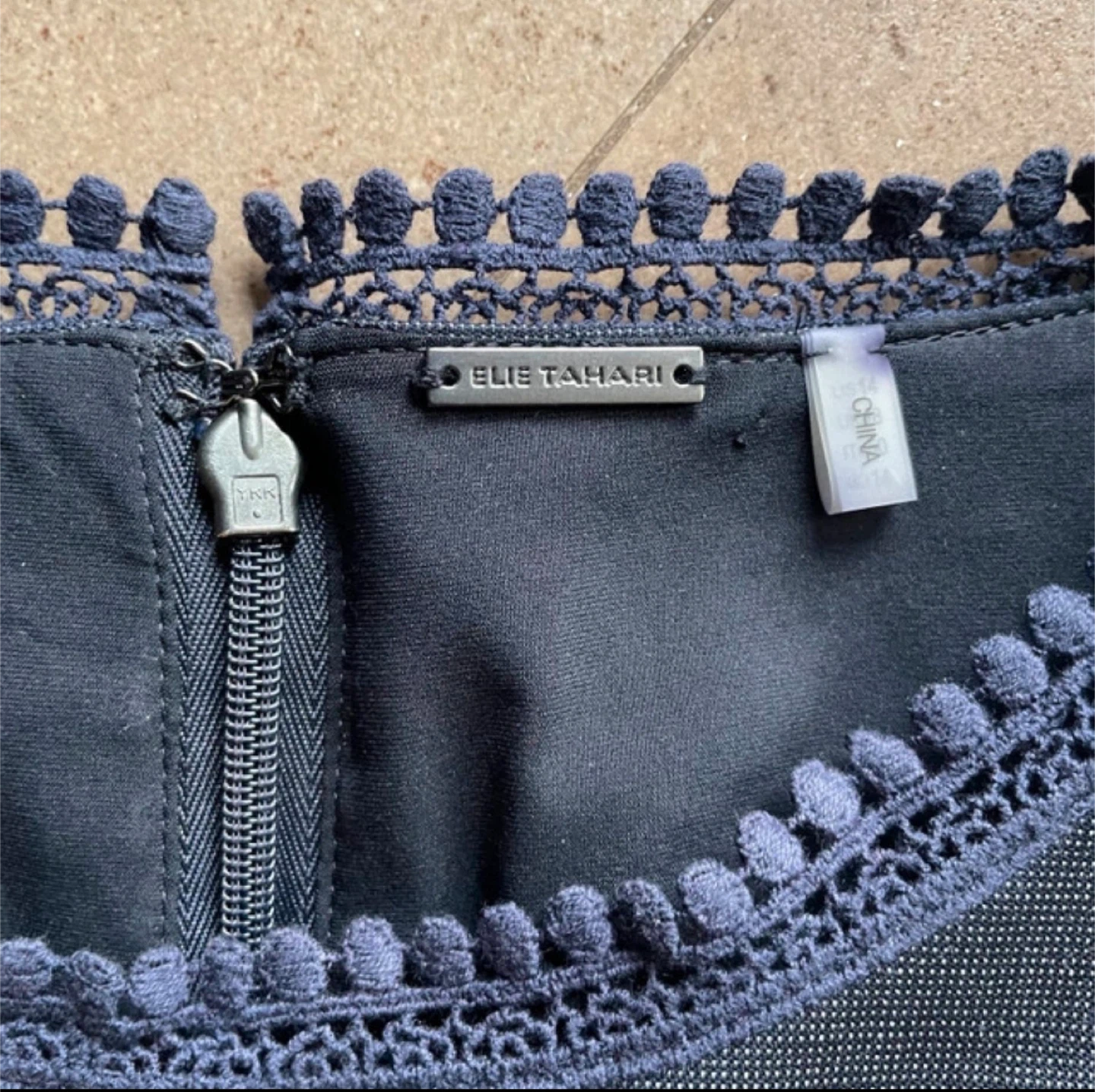 Elie Tahari Sleeveless Sheath Dress - Midnight Blue - Sz. 14 - photo 3