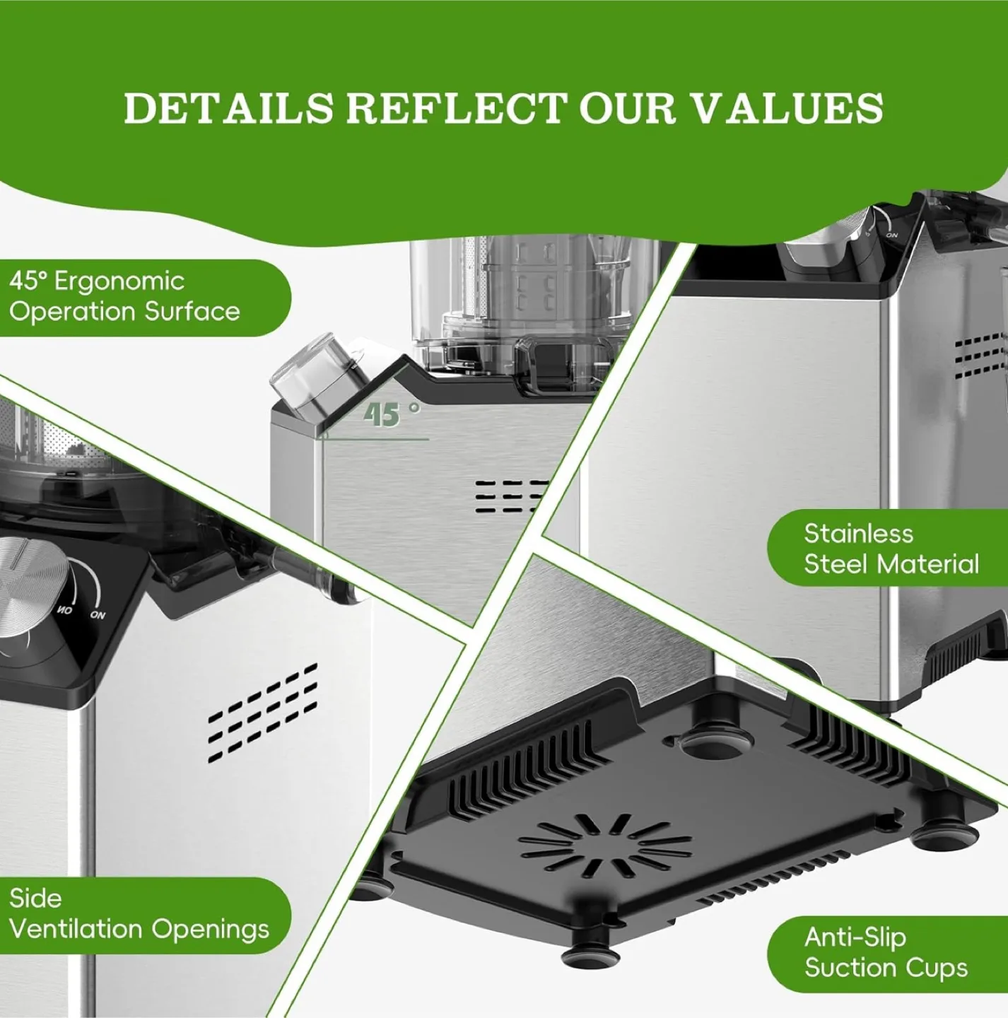 Brand New Cold Press Juicer-Stainless Steel, Wide Chute image indicator(5)