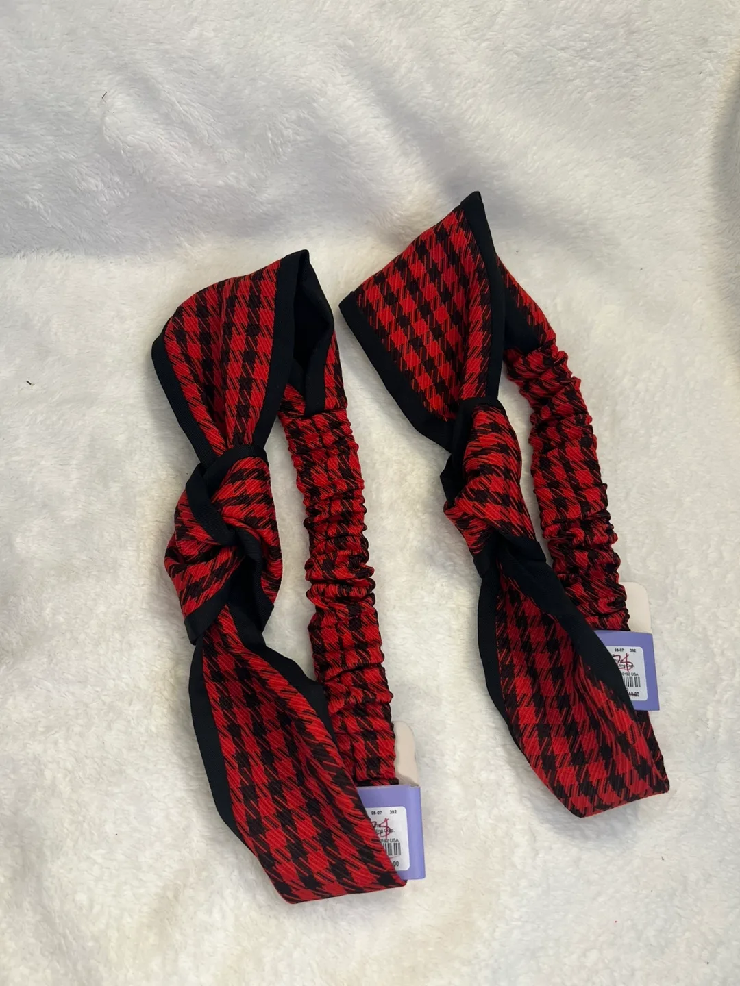 Red & Black Houndstooth Headbands - New!