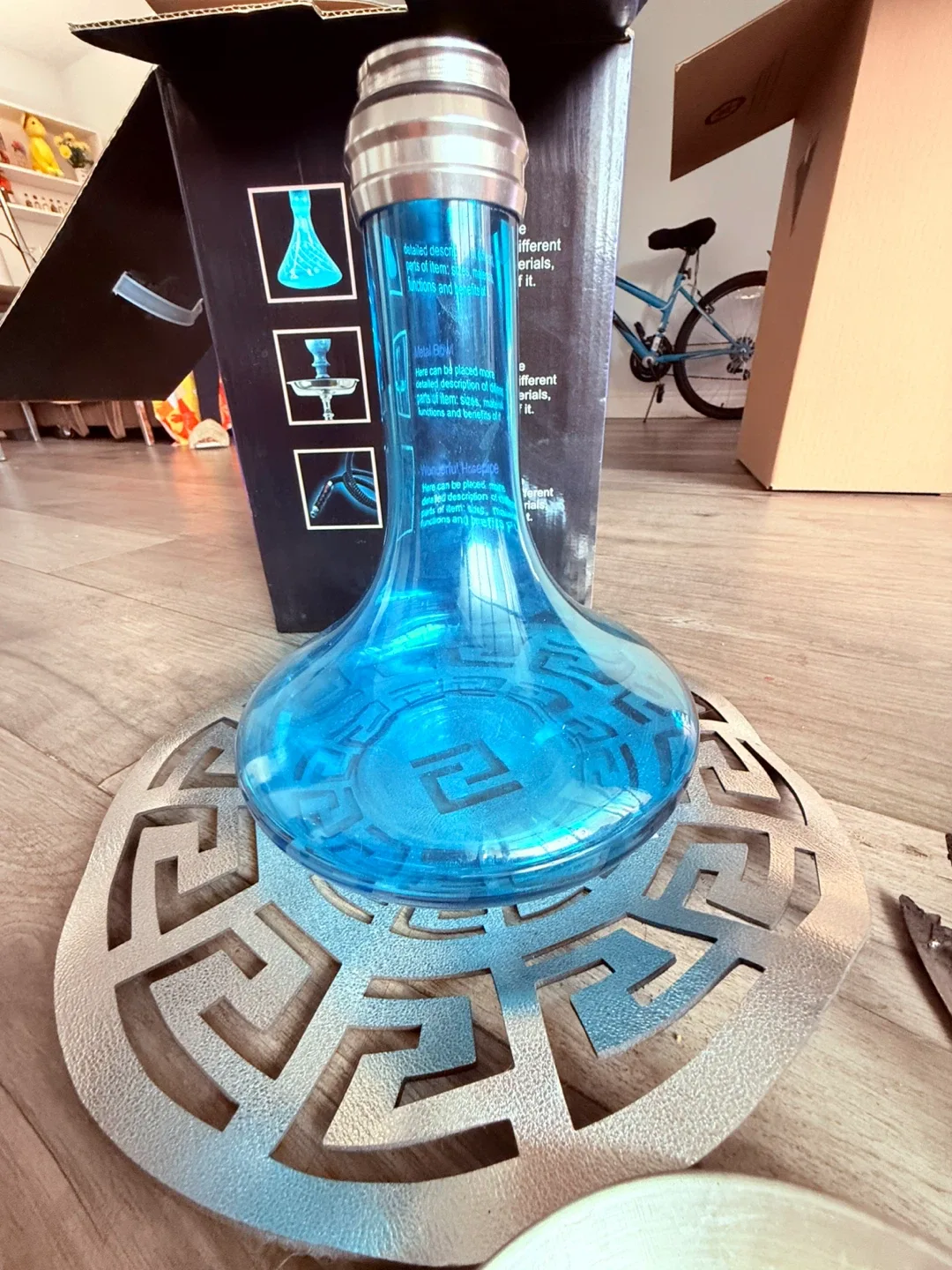 Blue Khalil Mamoon Hookah with Accessories