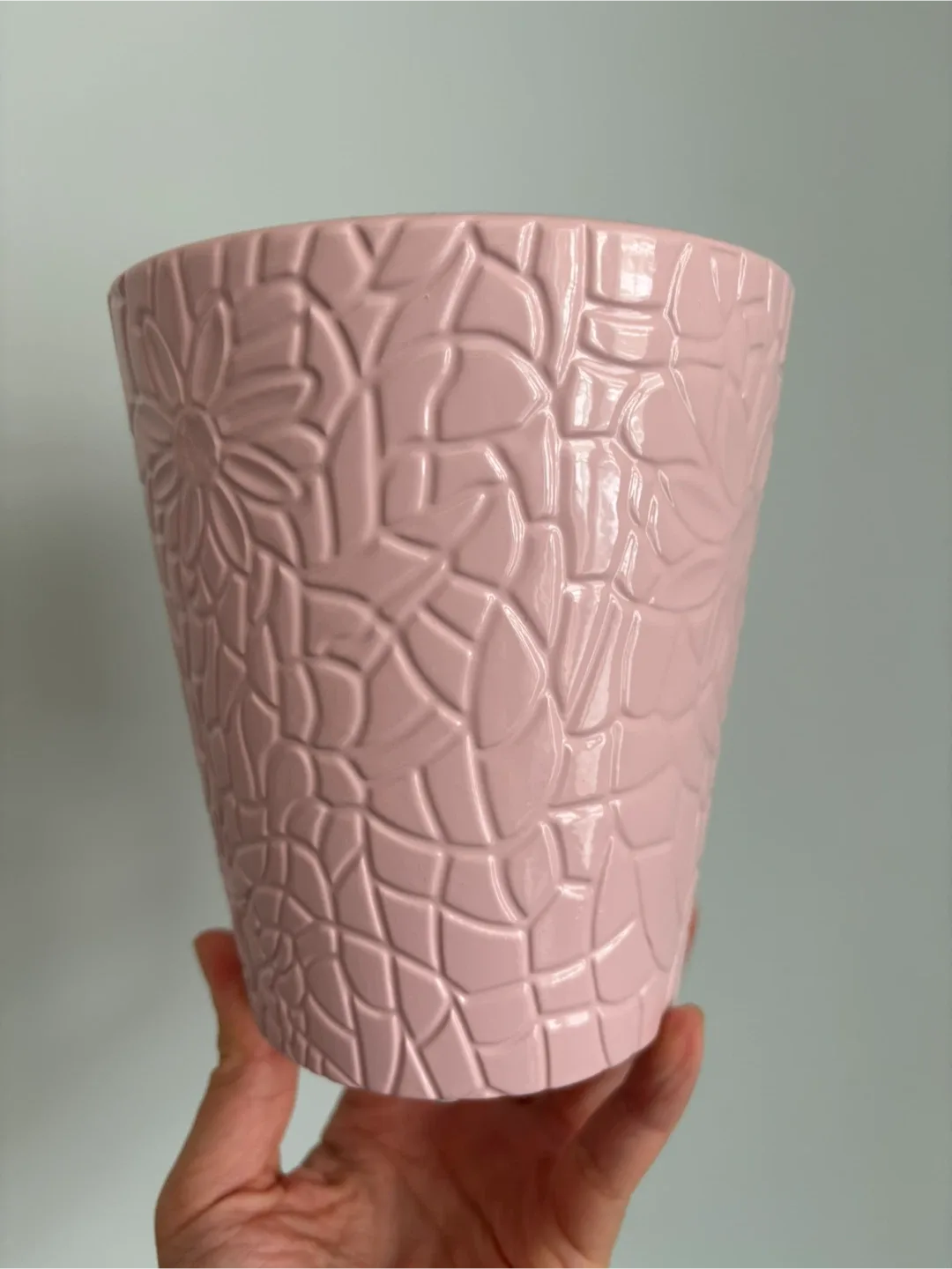 Pink Flower Patterned Planter 🥕