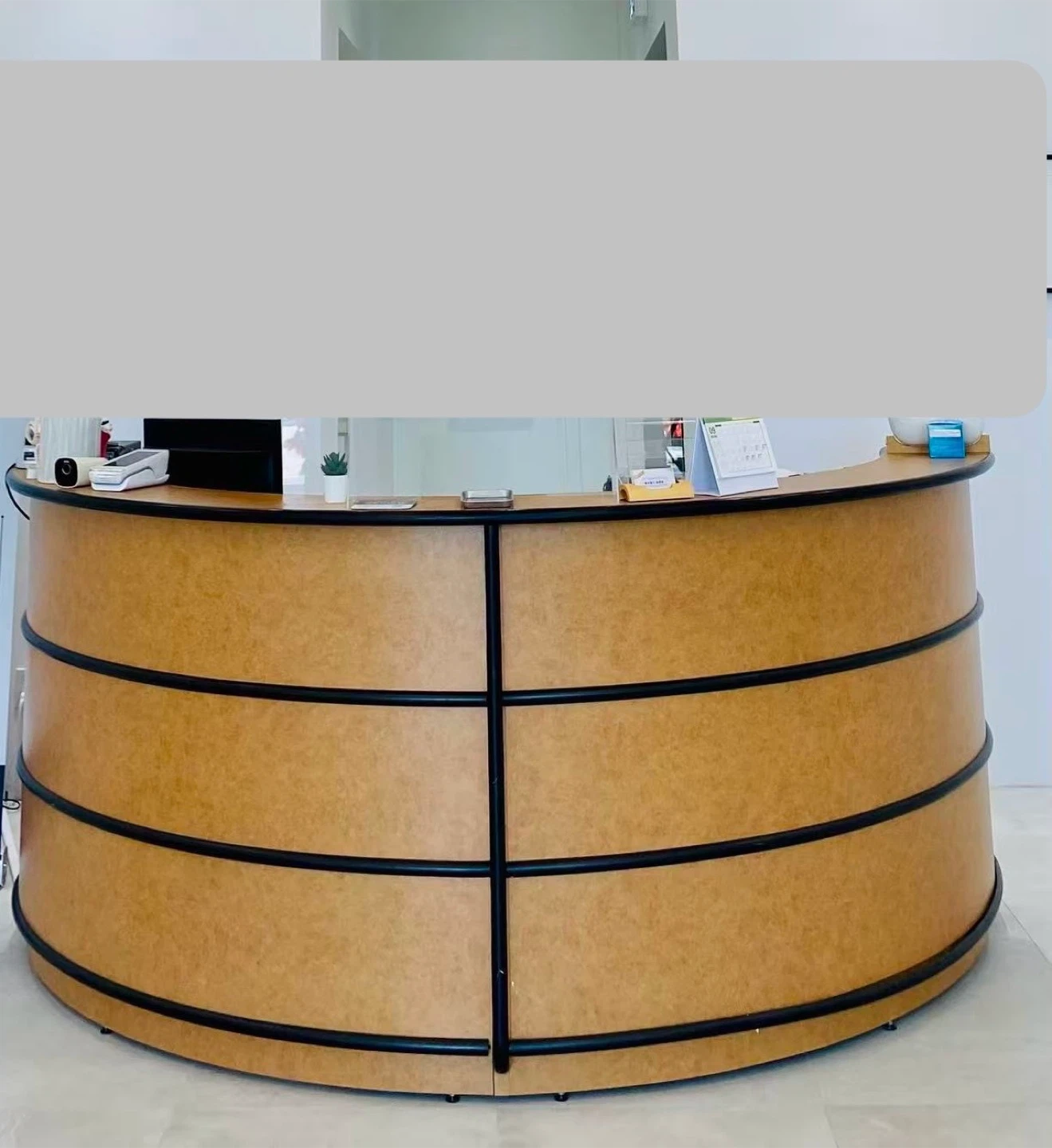 Reception Desk - Curved Design solid wood