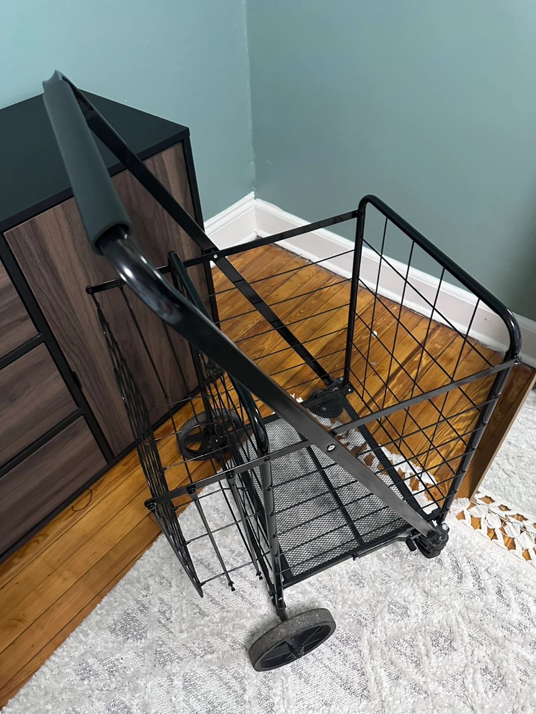 Black Folding Shopping Cart - photo 2