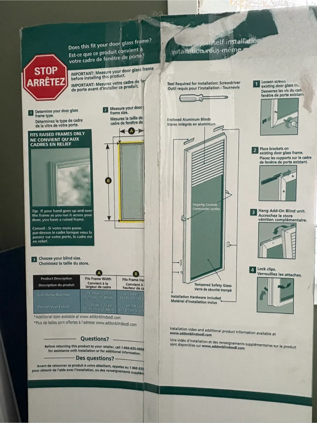 ODL Add-On Blinds for Doors - Full View Narrow image indicator(2)
